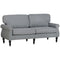 Stylish Midback Double Sofa with Sponge Padding, 2 Seater Sofa Couch, with Rubber Wood Leg, Grey