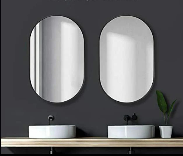 Vera 24" x 32" Oval Vanity Mirror with Metal Frame