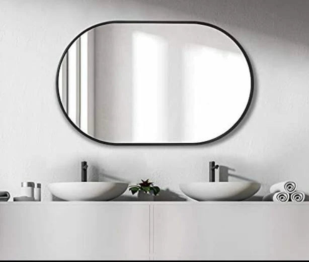 Vera 24" x 32" Oval Vanity Mirror with Metal Frame