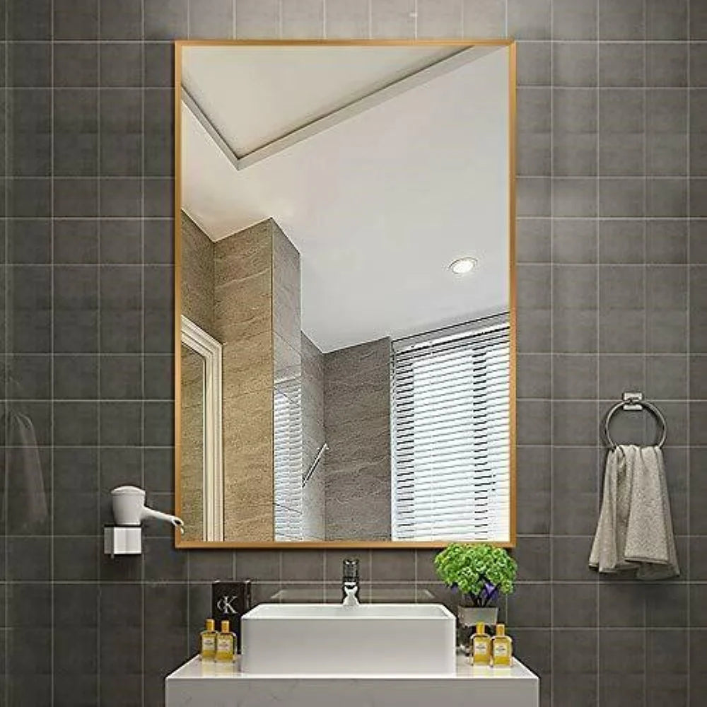 Vera 24" x 32" Rectangular Vanity Mirror with Modern Metal Frame