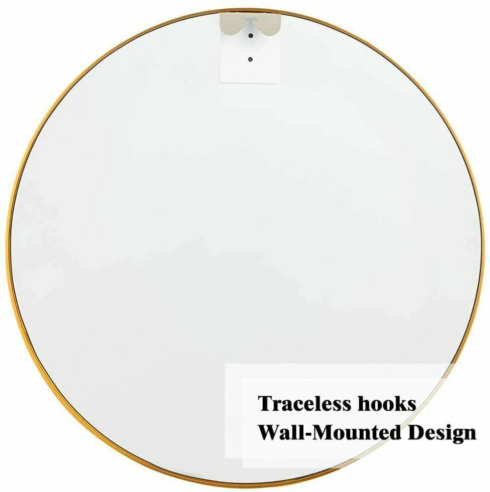 Vera 28" x 28" Round Vanity Mirror with Stainless Steel Frame