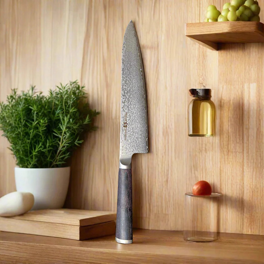 Miyako SUS 210mm Gyuto Knife | 33 Layer Damascus Steel Blade – Made in Japan 