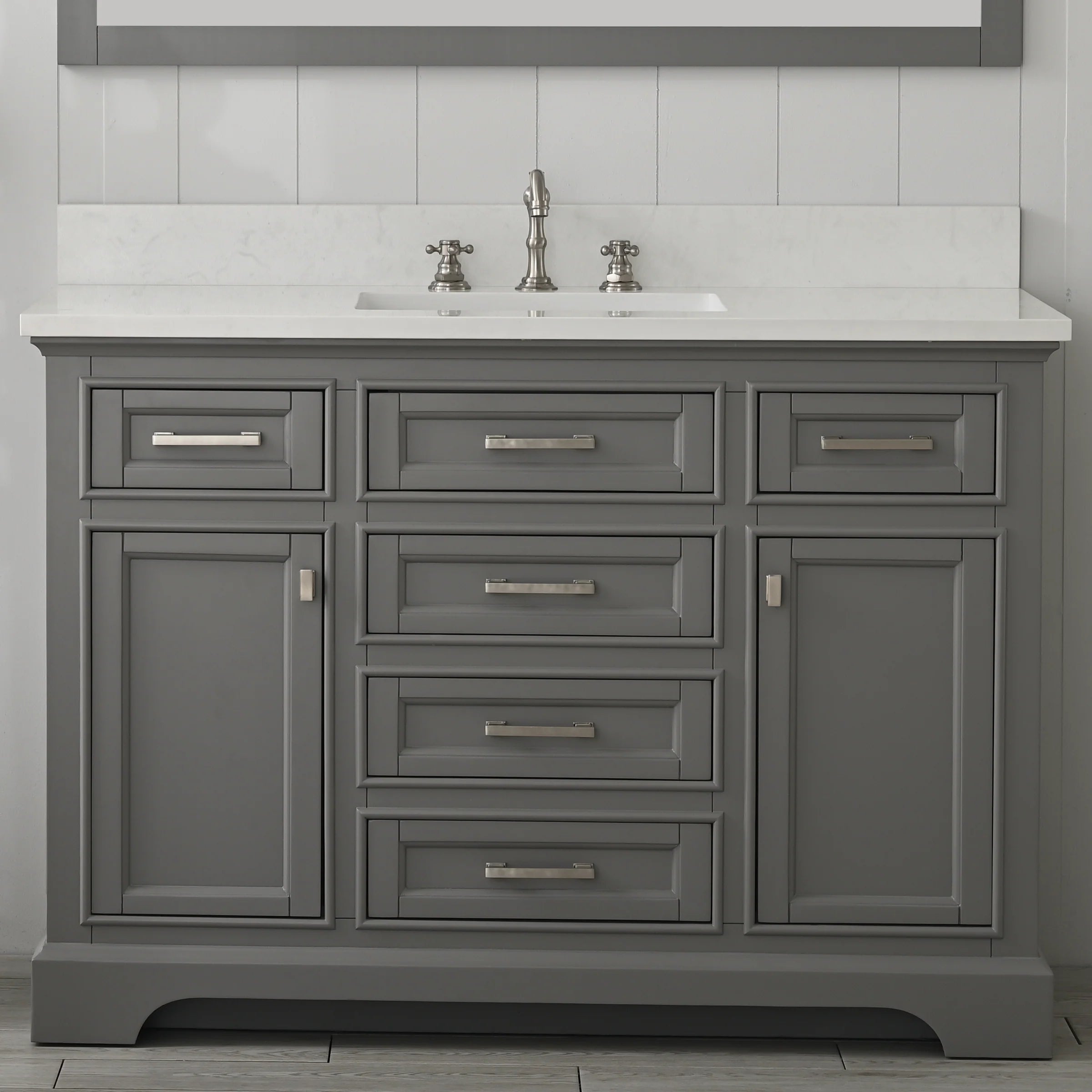 Milano 48" Single Sink Vanity with White Quartz Top