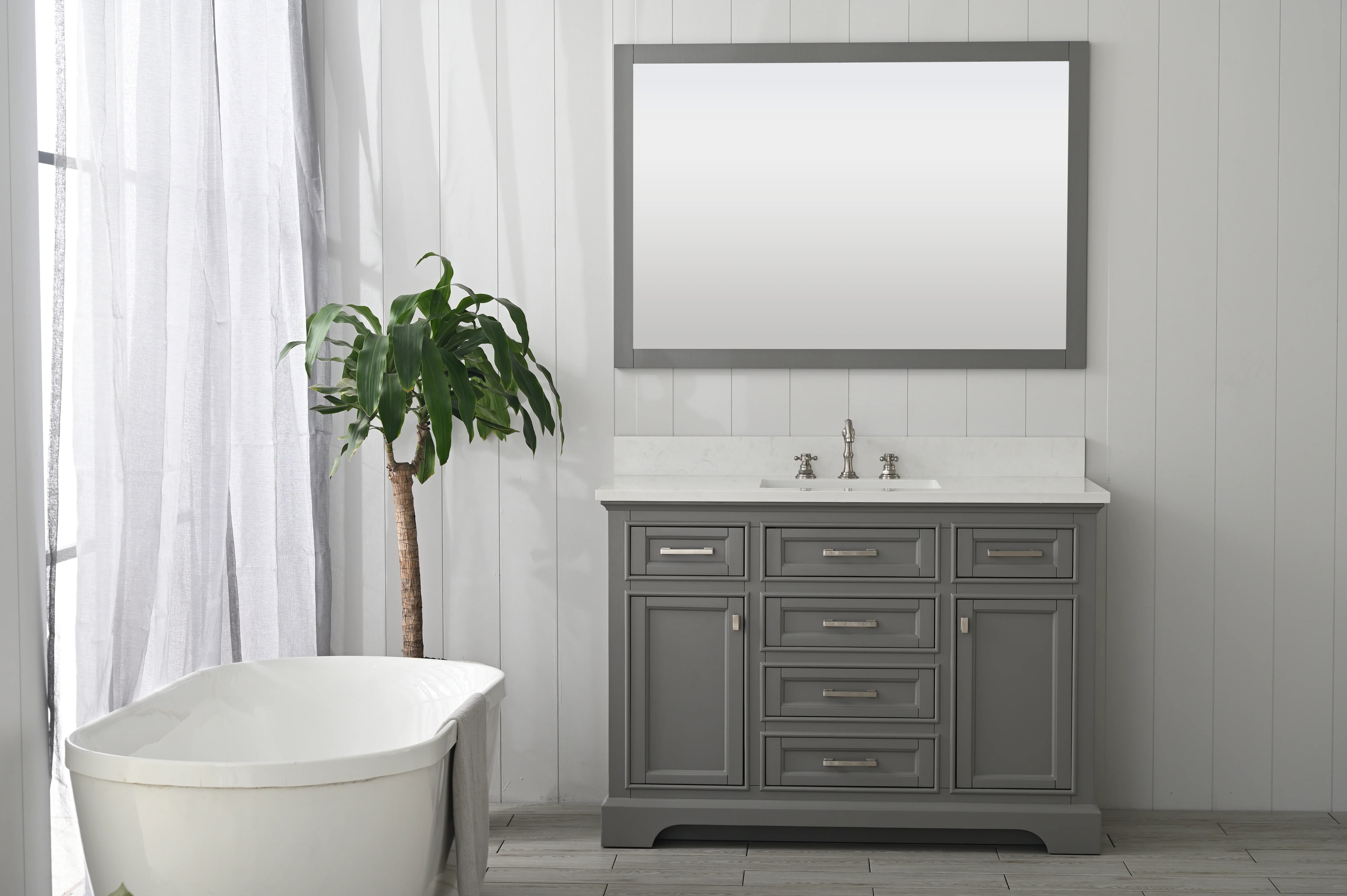 Milano 48" Single Sink Vanity with White Quartz Top