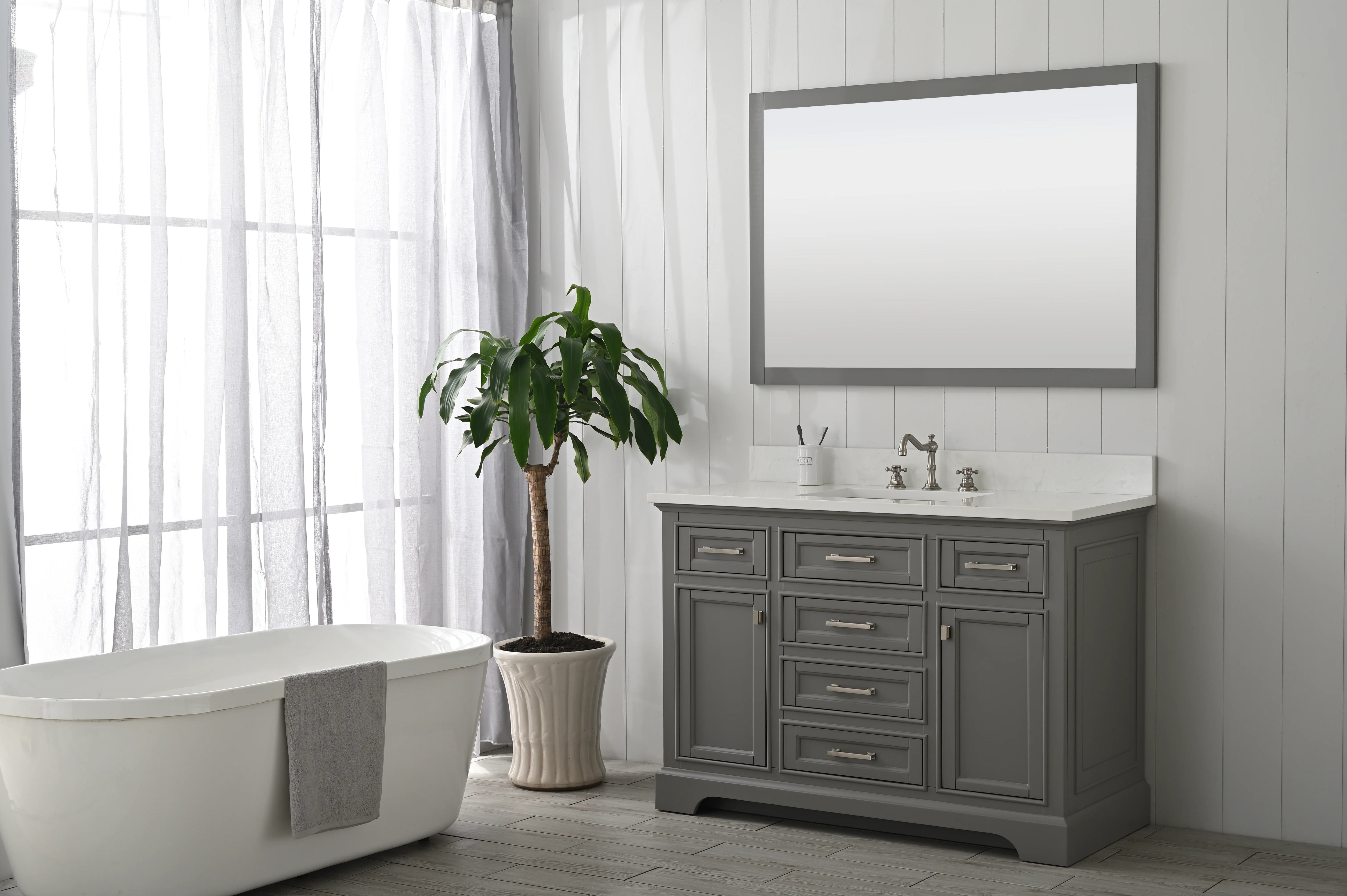 Milano 48" Single Sink Vanity with White Quartz Top