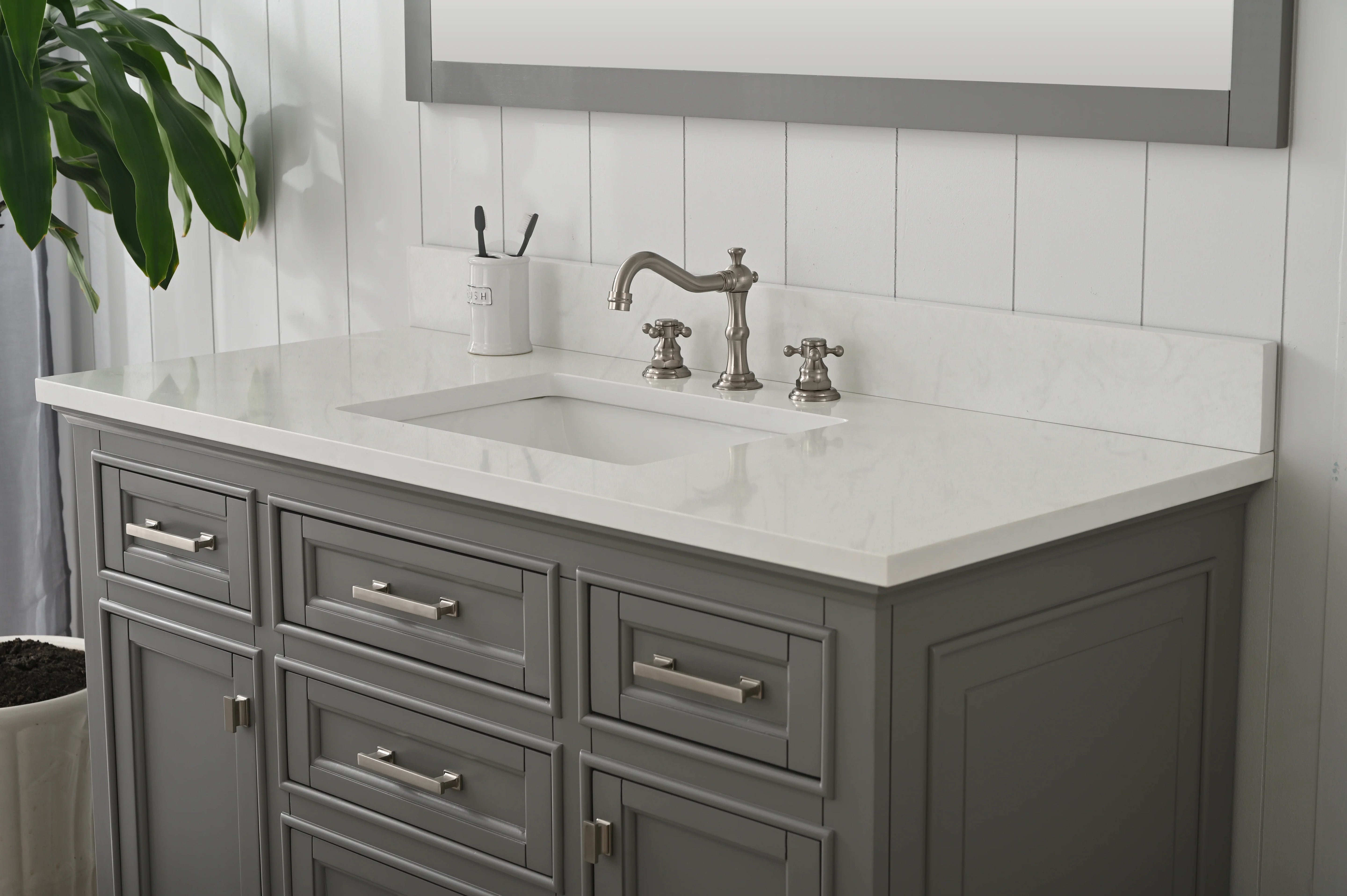 Milano 48" Single Sink Vanity with White Quartz Top