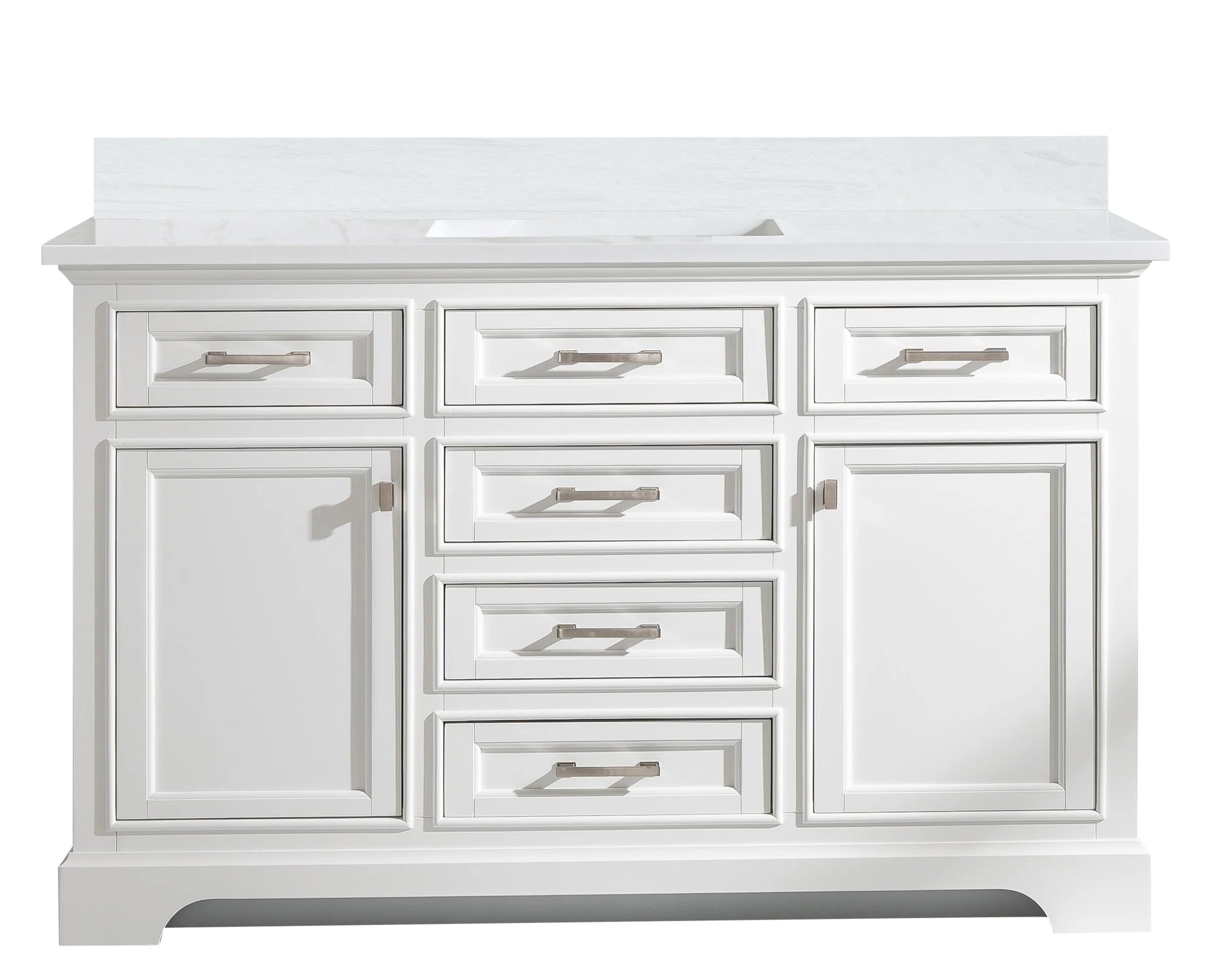 Milano 60" Single Sink Vanity with White Quartz Top