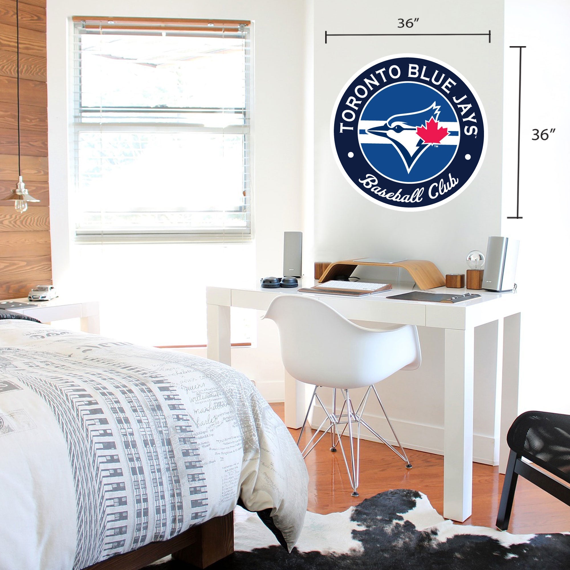 Toronto Blue Jays 36x36 Team Stripe Logo Repositional Wall Decal 