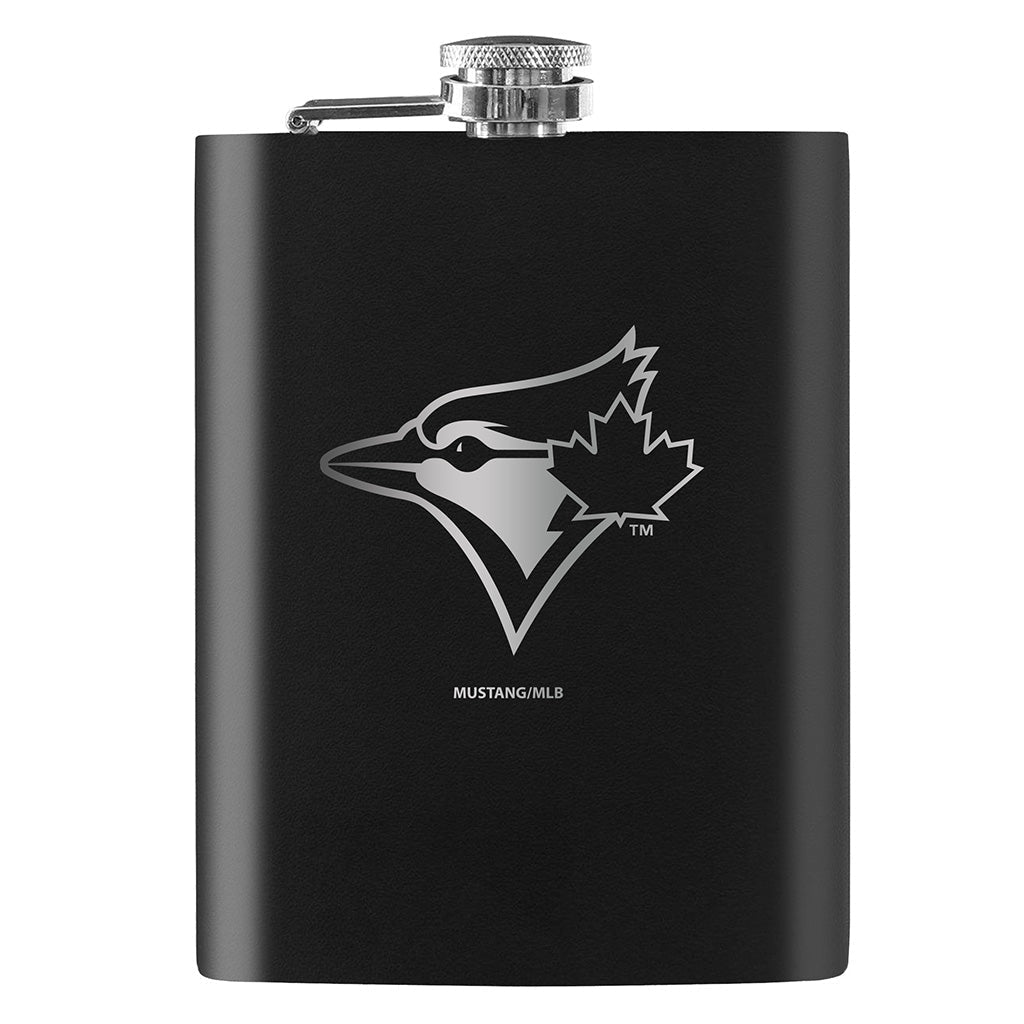Toronto Blue Jays Flask | Black Laser-Etched 8oz 