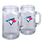 Toronto Blue Jays Mason Mug Set – 2 Pack, 16 oz. Glass Mugs, Full-Color Logo, MLB Licensed