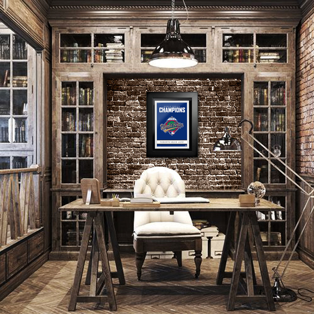 Toronto Blue Jays Cooperstown World Series Logo 1992 12x16 Framed Art 