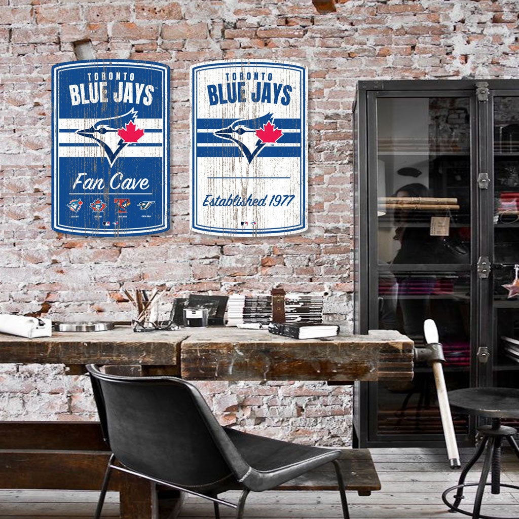 Toronto Blue Jays 16x23 2 pack Established Faux Wood Wall Signs 