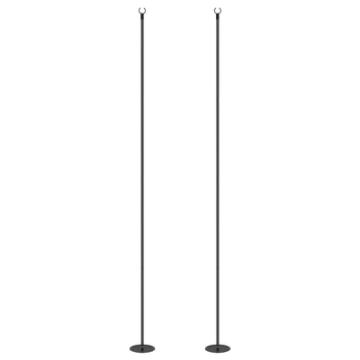 Outsunny 2 Pack of 10' String Light Poles, Steel Hanging Lighting Stand for Patio, Backyard, Deck, Wedding, Party, Black 