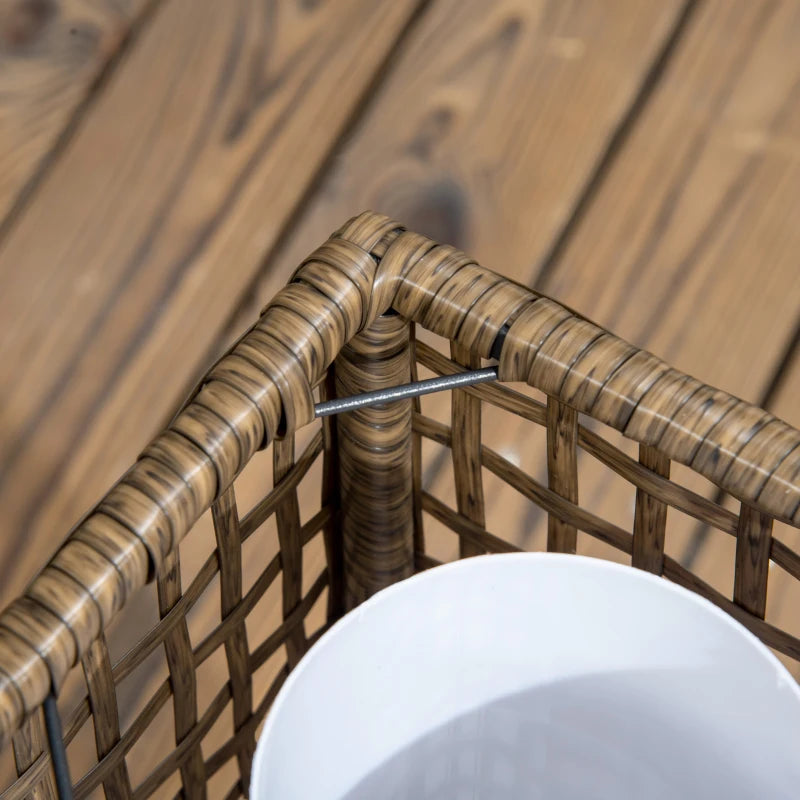 Wicker Solar Outdoor Lamp, Decorative Floor Lamp with Auto On/Off LED Lights, IP44 for Patio, Porch, Pathway, Sand