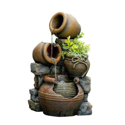2-in-1 Outdoor Polyresin 15-Gallon Pouring Pots Water Fountain Planter - Free Shipping 