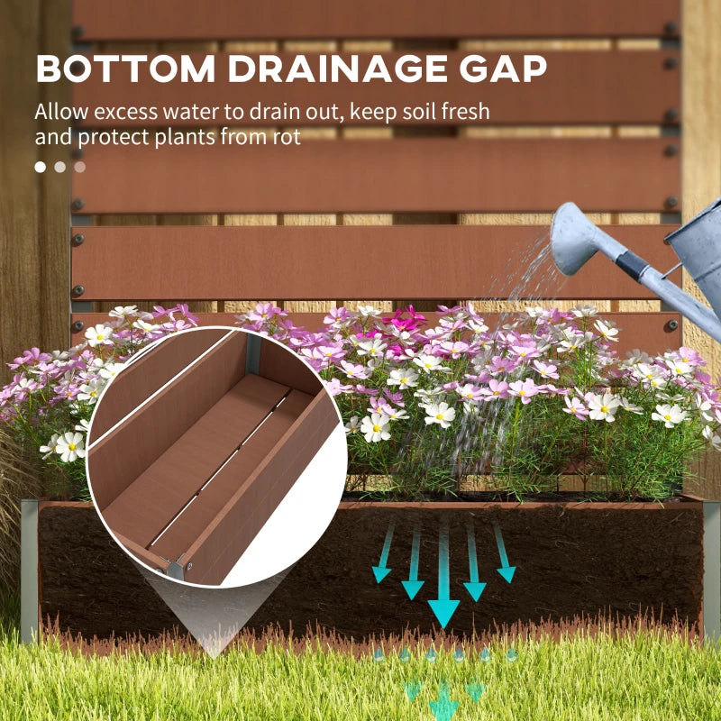 Trellis Planter for Climbing Plants, Raised Garden Bed with Trellis, Planter Box for Outdoor Garden, Light Brown