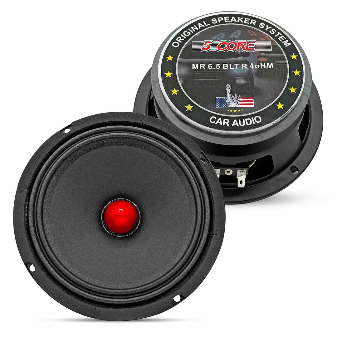 5Core 6.5 Inch Midrange Door Speaker 360W PMPO Subwoofer w Aluminum Bullet 4Ω Sub Woofer