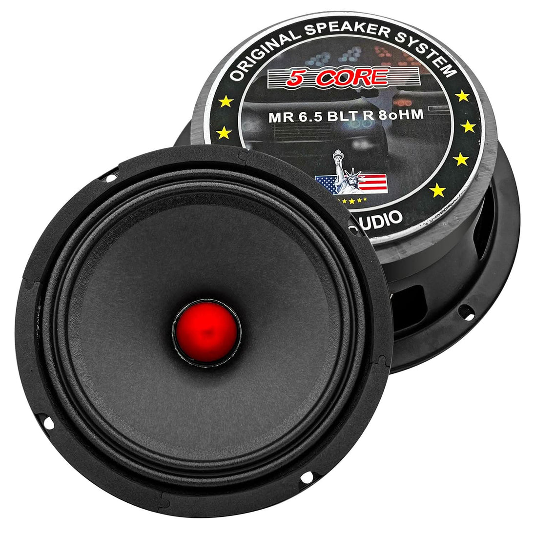 5Core 6.5 Inch Midrange Door Speaker 360W PMPO Subwoofer w Aluminum Bullet 8Ω Sub Woofer