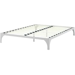 King size Modern Metal Platform Bed Frame in Silver Finish with Wood Slats - Free Shipping