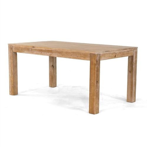 Modern Farmhouse 63-inch Solid Wood Dining Table in Rustic Light Brown Finish - Free Shipping