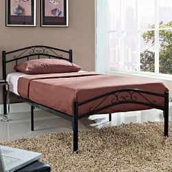 Twin size Black Metal Platform Bed with Headboard and Footboard - Free Shipping