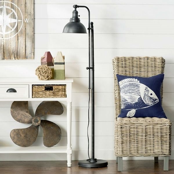 65-inch Tall Floor Lamp Task Light in Distressed Metal Finish - Free Shipping