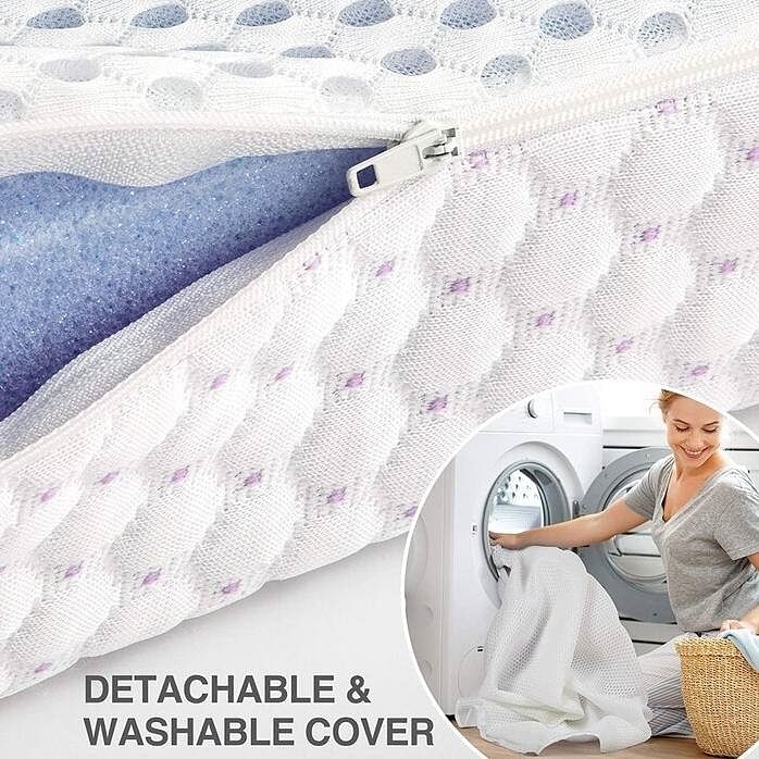 Queen size 3-inch Memory Foam Mattress Topper with Removeable Baffle Box Cover - Free Shipping 