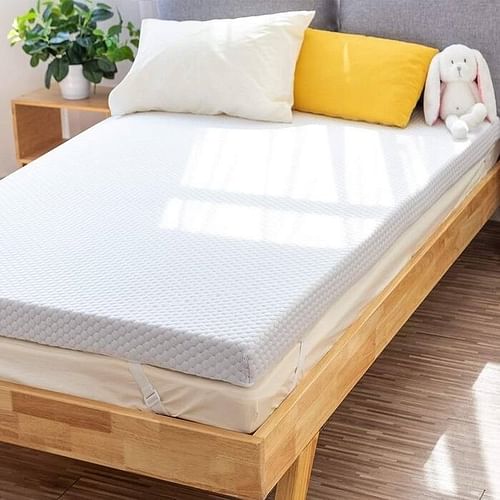 Queen size 3-inch Memory Foam Mattress Topper with Removeable Baffle Box Cover - Free Shipping 