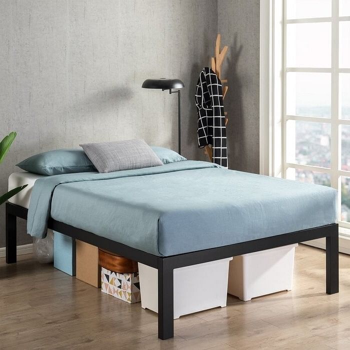 Twin size 18 Inch Easy Assemble Metal Platform Bed Frame Wooden Slats - Free Shipping 