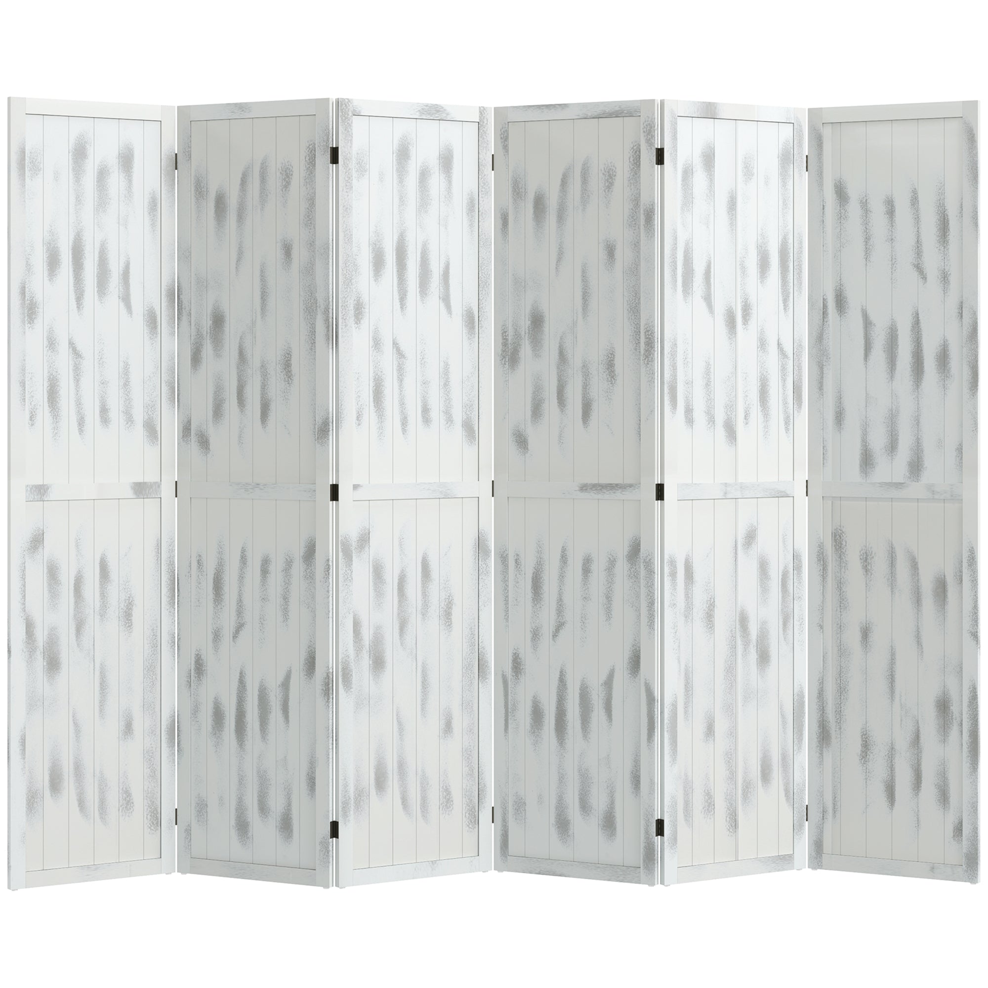 HOMCOM Screen Divider Room Divider Screen with Foldable Design for Indoor Bedroom Office 5.5' Rustic White 