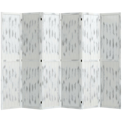 HOMCOM Screen Divider Room Divider Screen with Foldable Design for Indoor Bedroom Office 5.5' Rustic White 