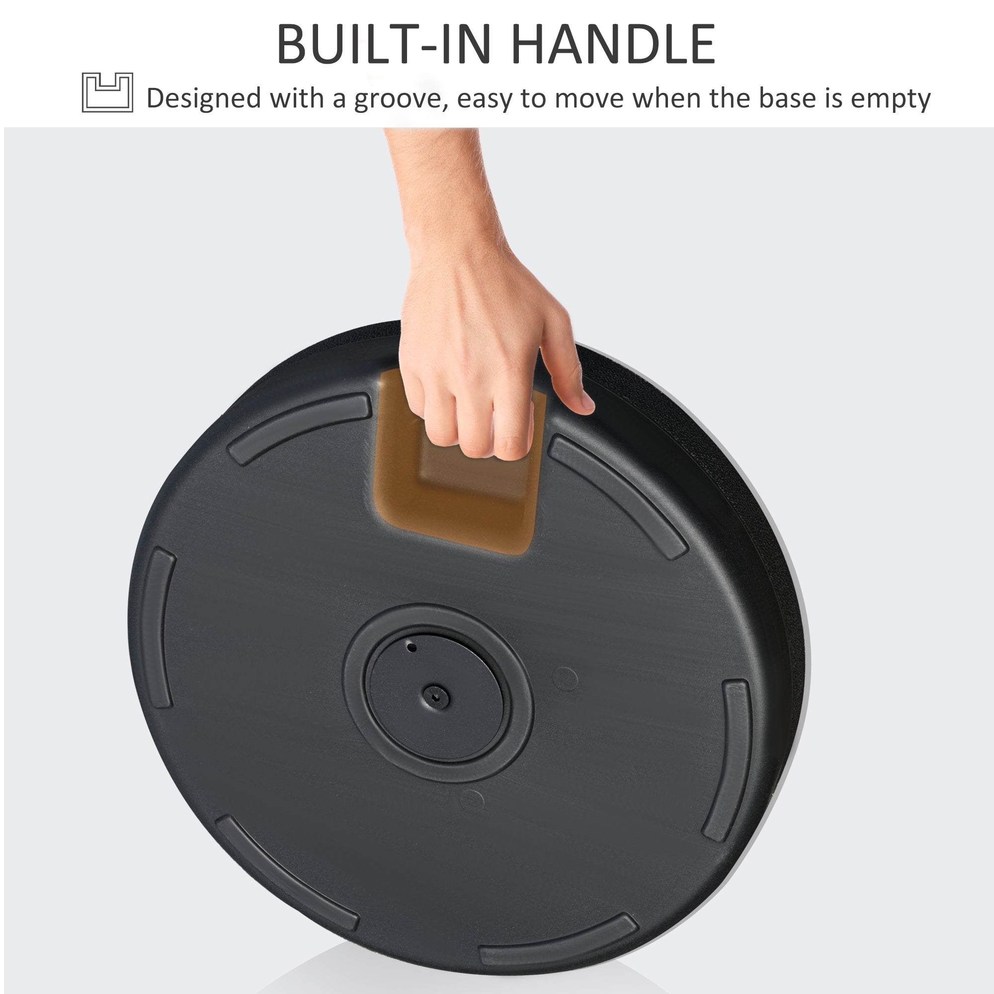 Outsunny 48lb Heavy Duty Patio Umbrella Stand: Water Filled Steel Pole Outdoor Base Black 