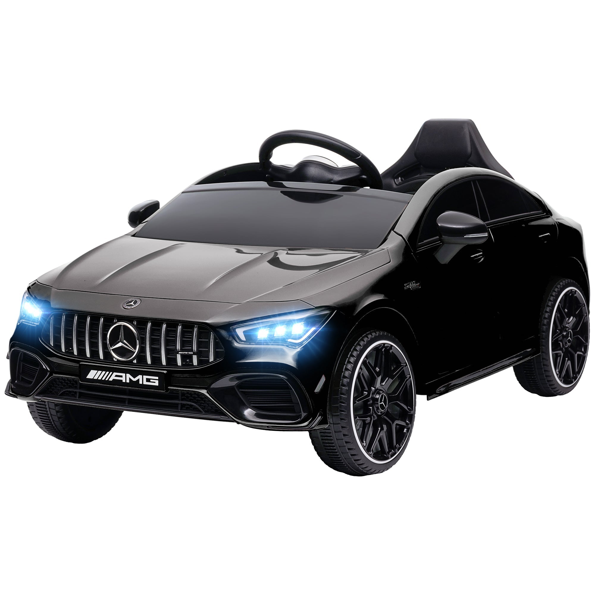 Qaba Mercedes-AMG Licensed 12V Ride on Car, Kids Electric Car with Remote Control, Spring Suspension, LED Lights, Black 