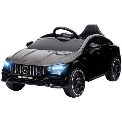 Qaba Mercedes-AMG Licensed 12V Ride on Car, Kids Electric Car with Remote Control, Spring Suspension, LED Lights, Black 