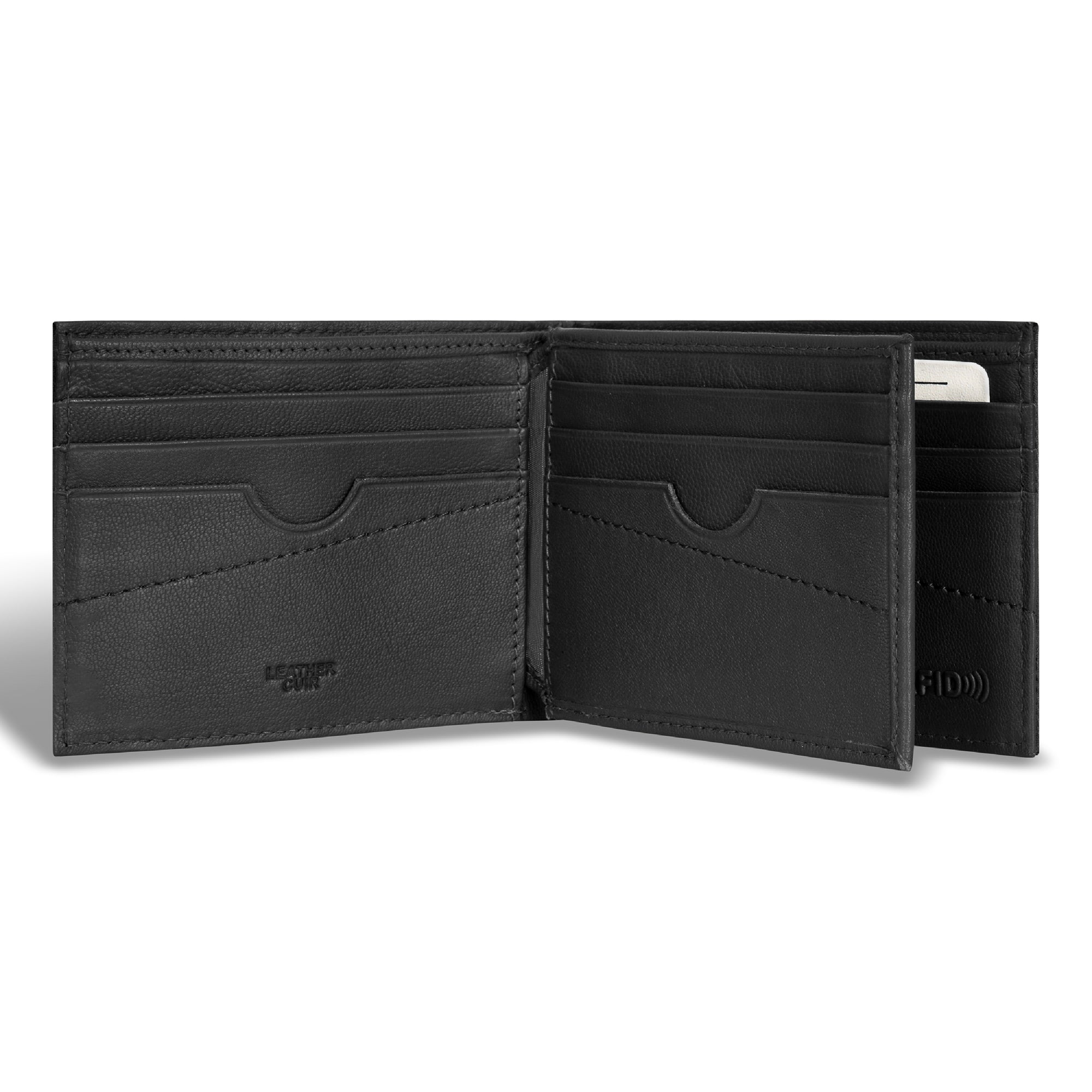 Camo / Leather Center Wing Wallet 