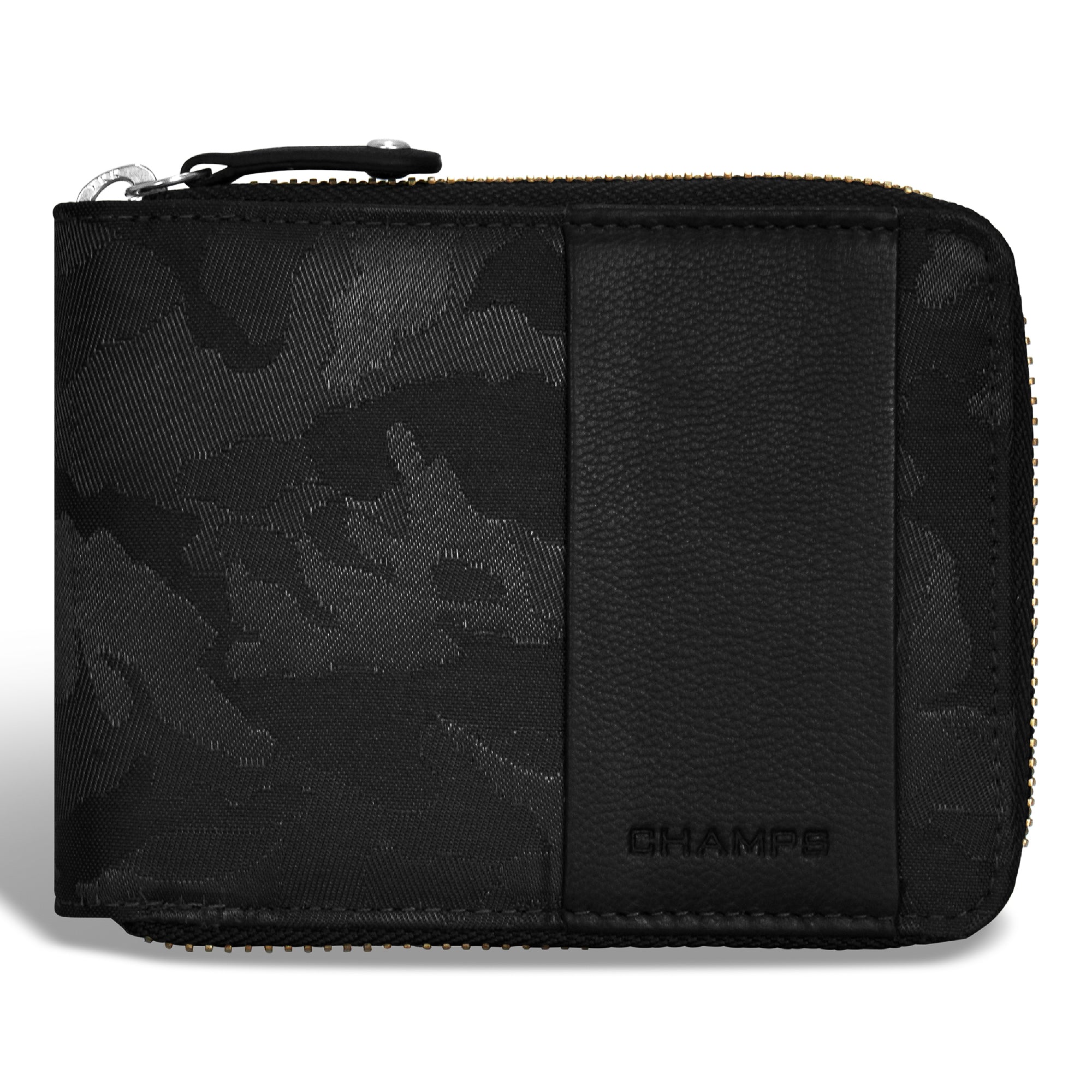 Camo / Leather Zip Around Wallet 