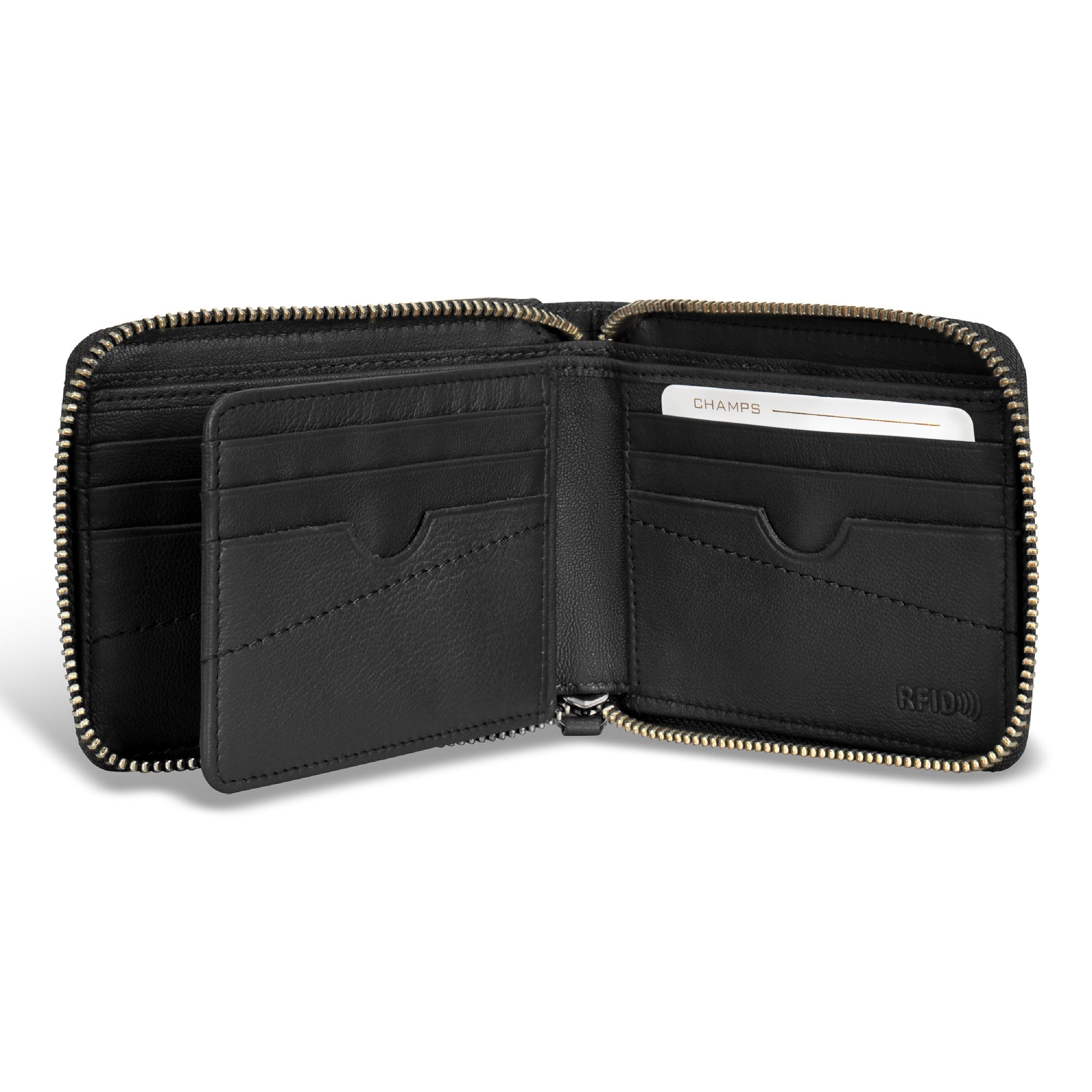 Camo / Leather Zip Around Wallet 