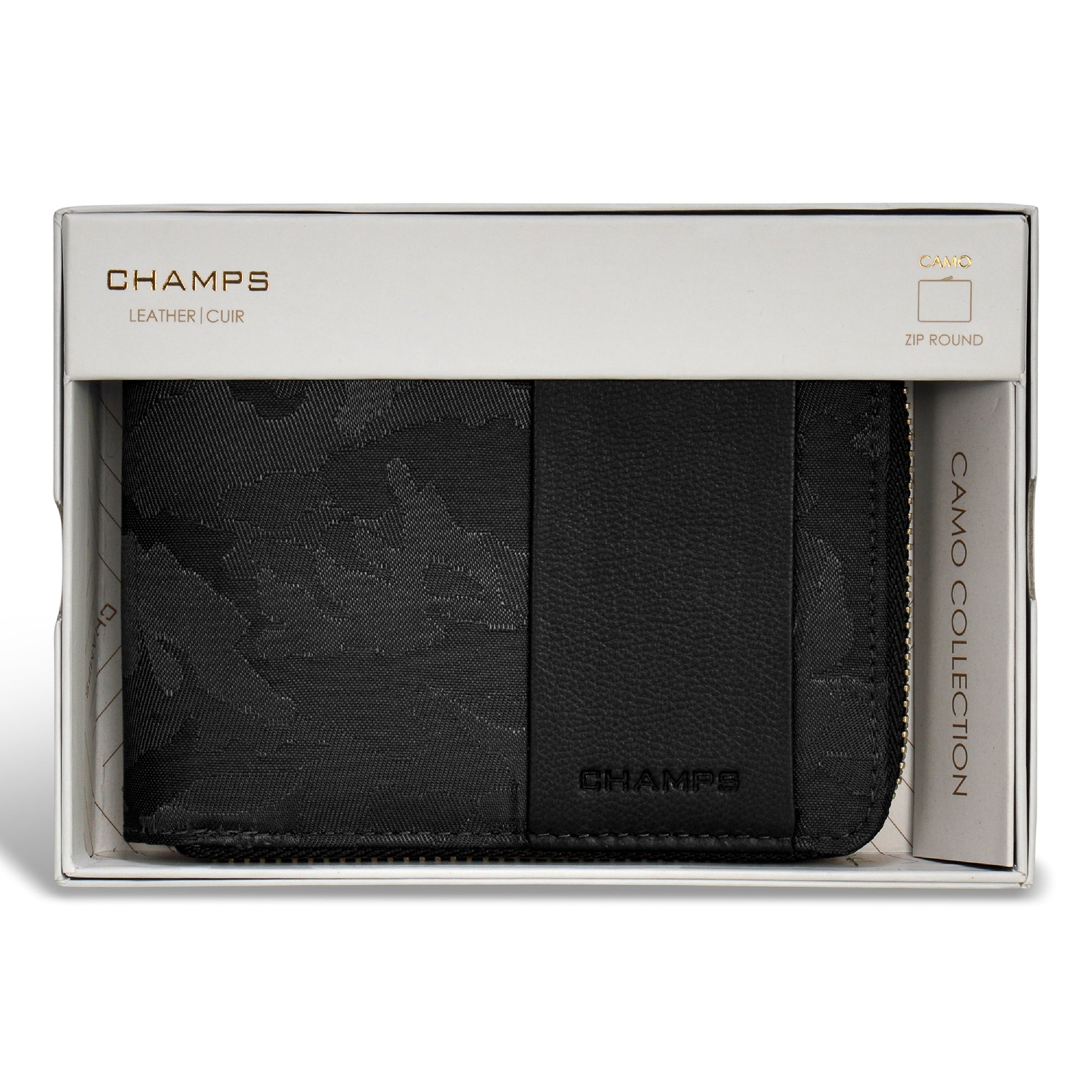 Camo / Leather Zip Around Wallet 