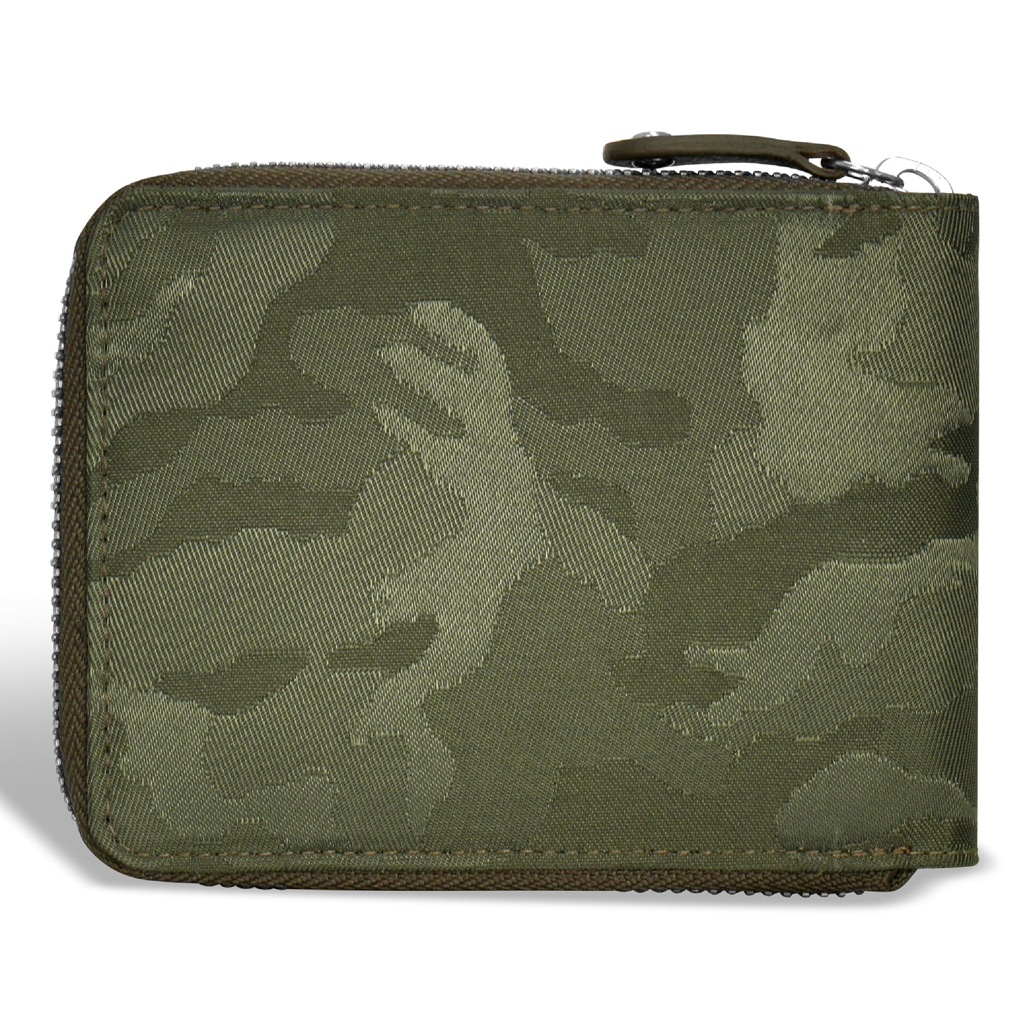 Camo / Leather Zip Around Wallet 
