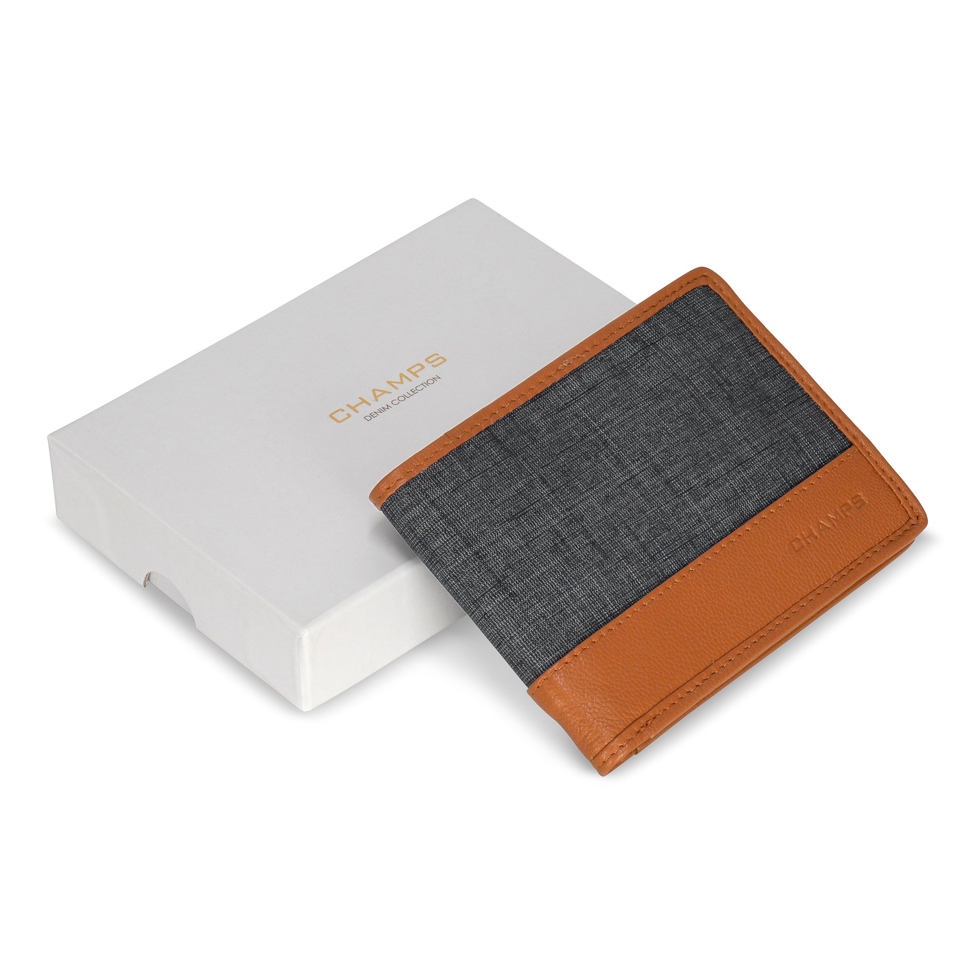 Denim / Leather Bi-Fold Wallet 