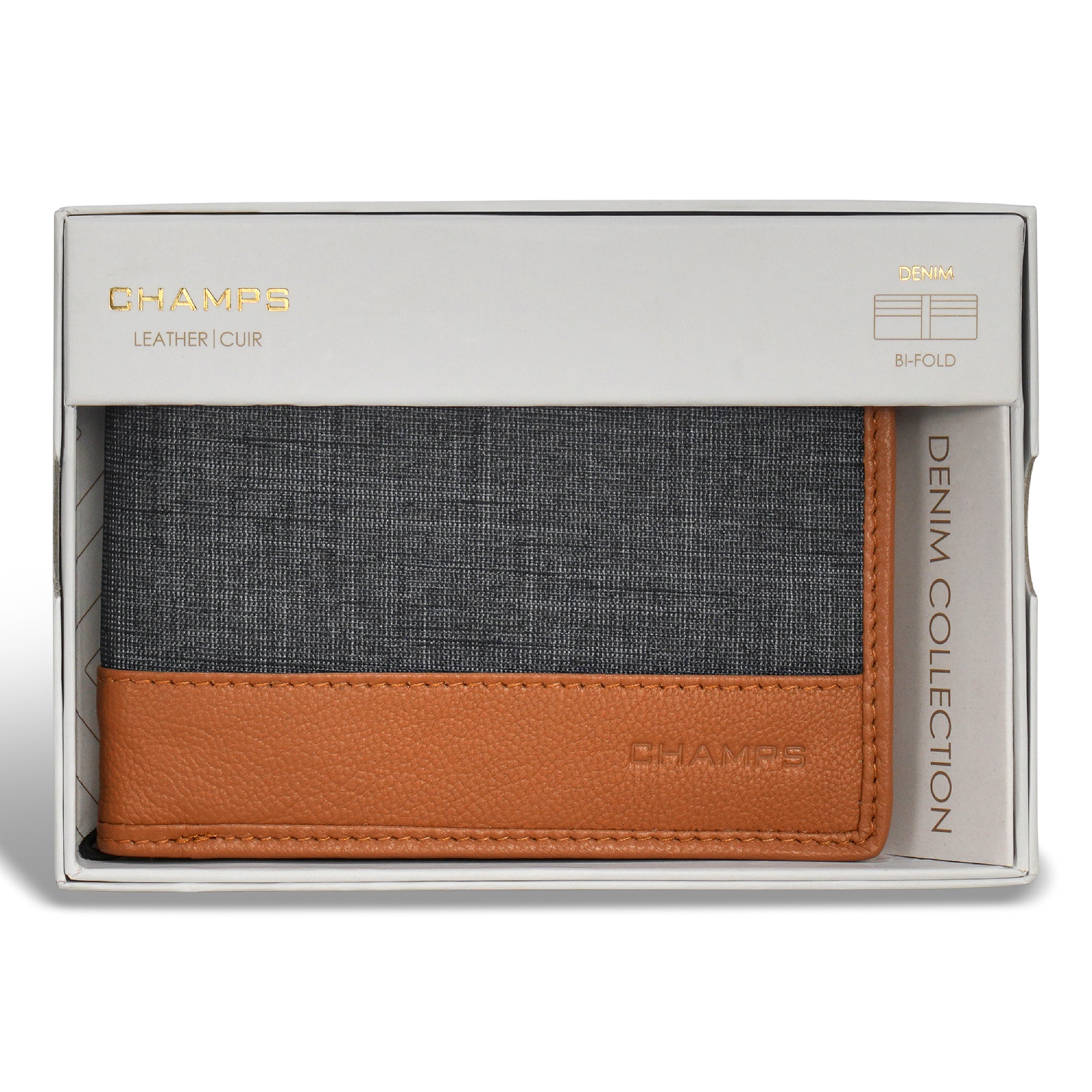Denim / Leather Bi-Fold Wallet 