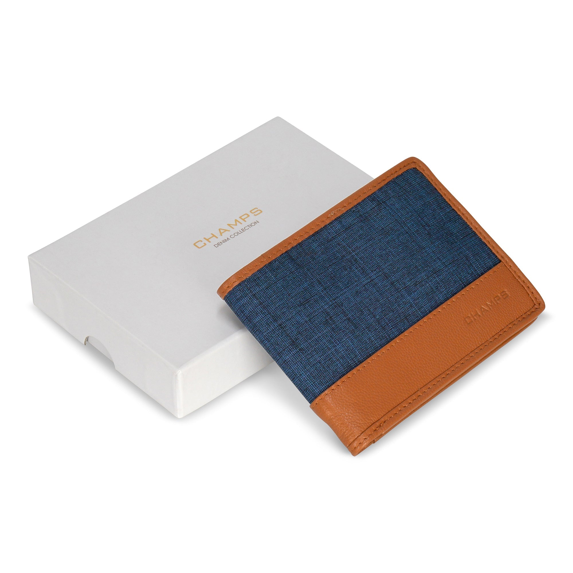 Denim / Leather Bi-Fold Wallet 