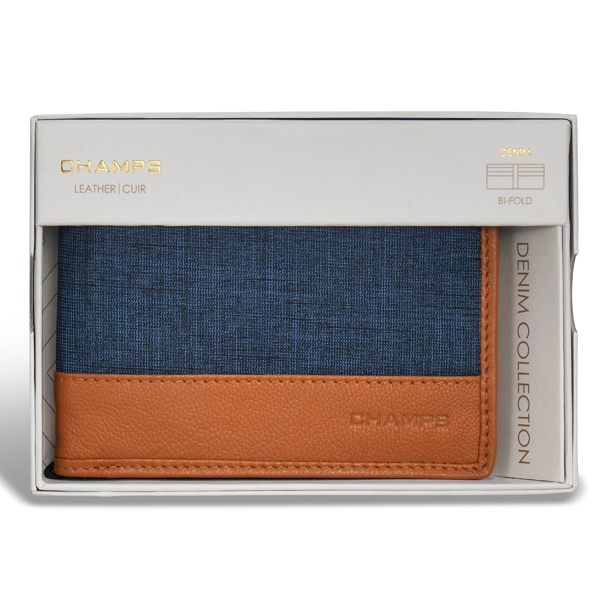 Denim / Leather Bi-Fold Wallet 