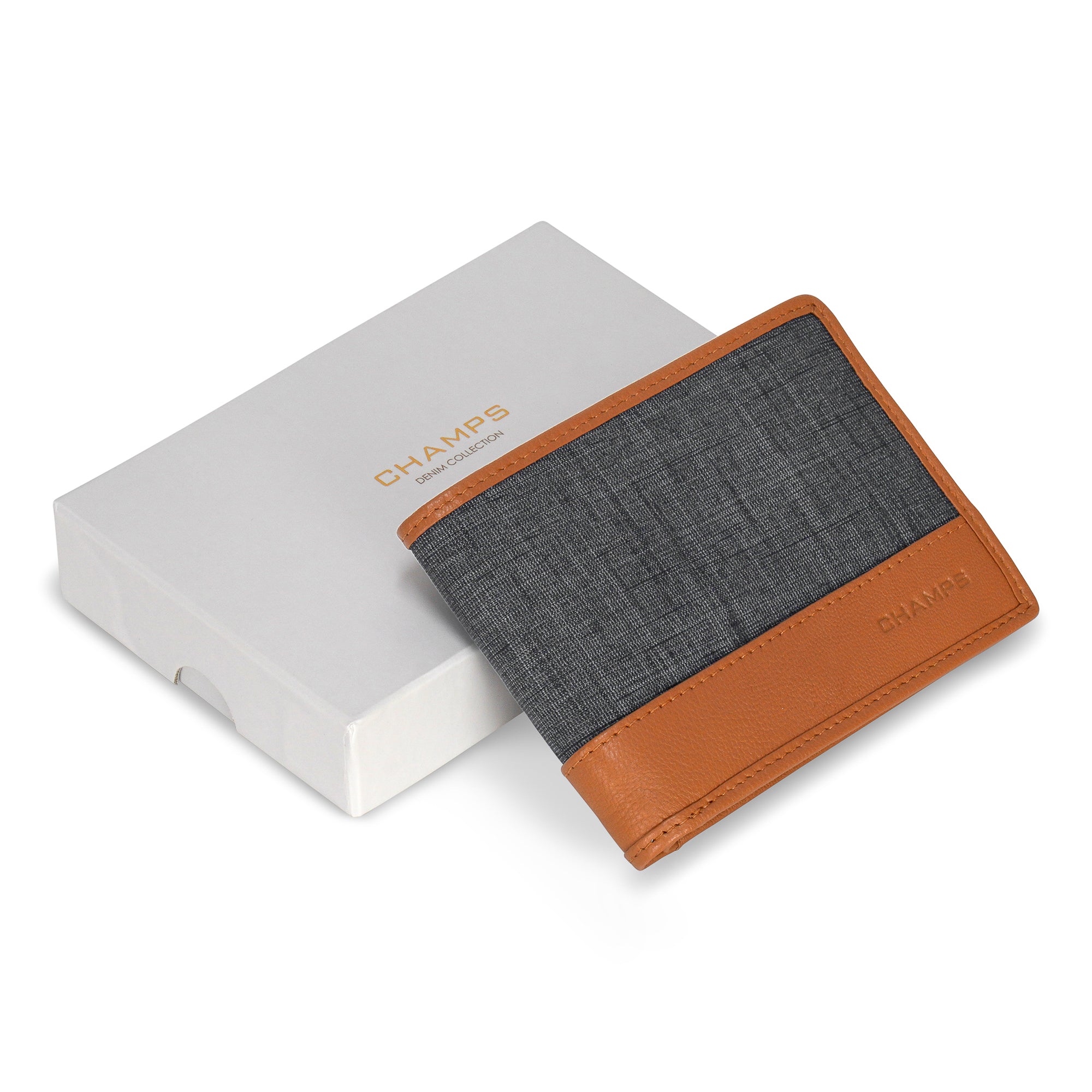 Denim / Leather Top Wing Wallet 
