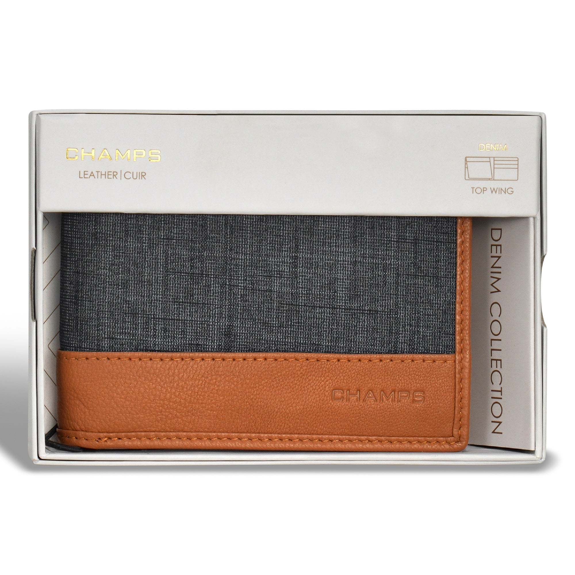 Denim / Leather Top Wing Wallet 
