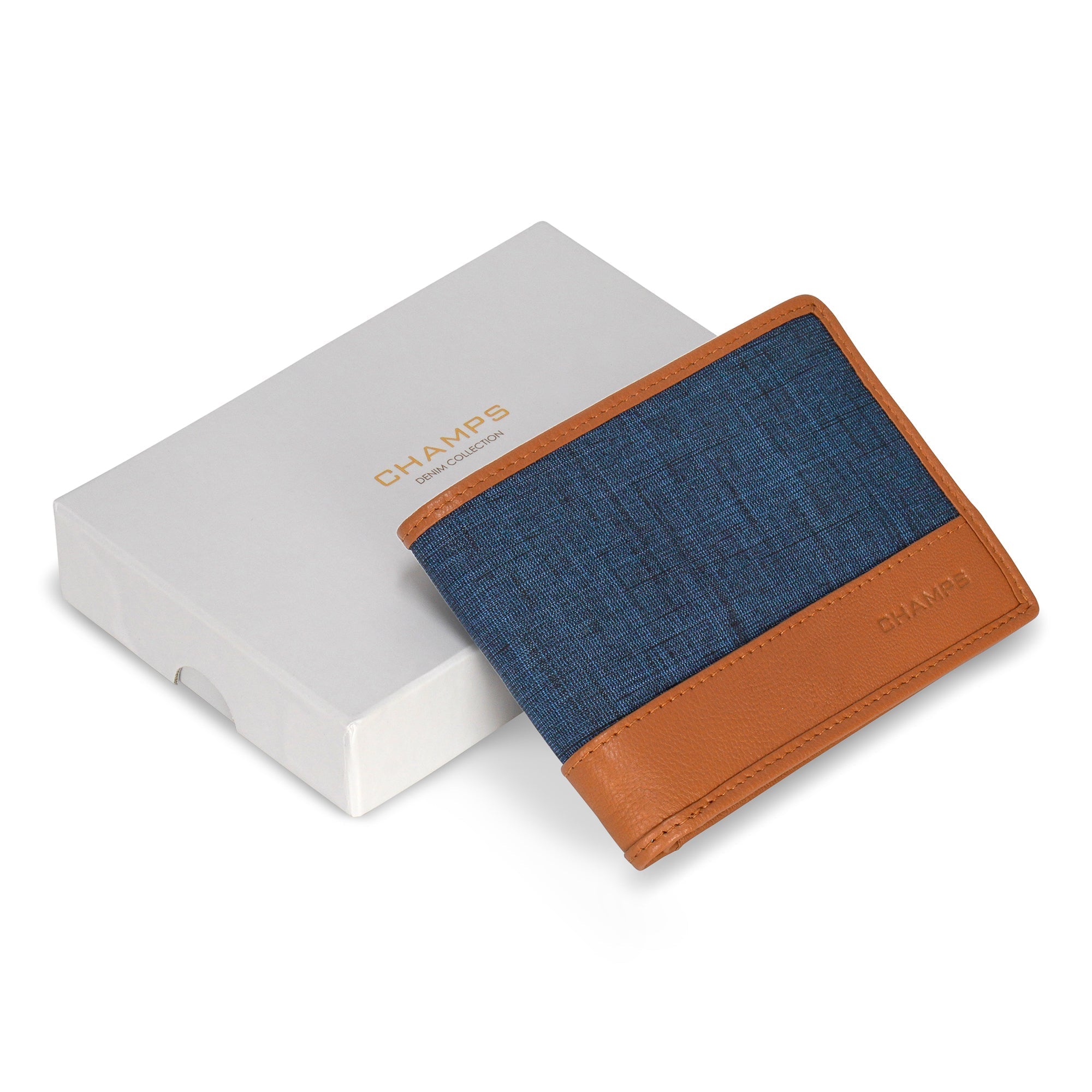 Denim / Leather Top Wing Wallet 