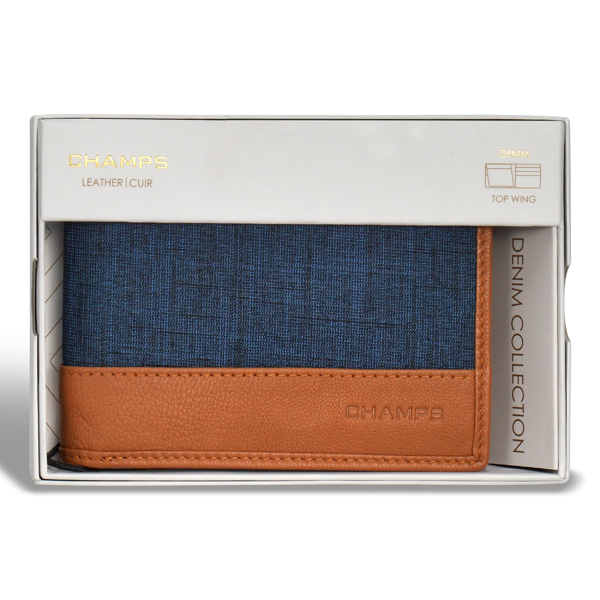 Denim / Leather Top Wing Wallet 