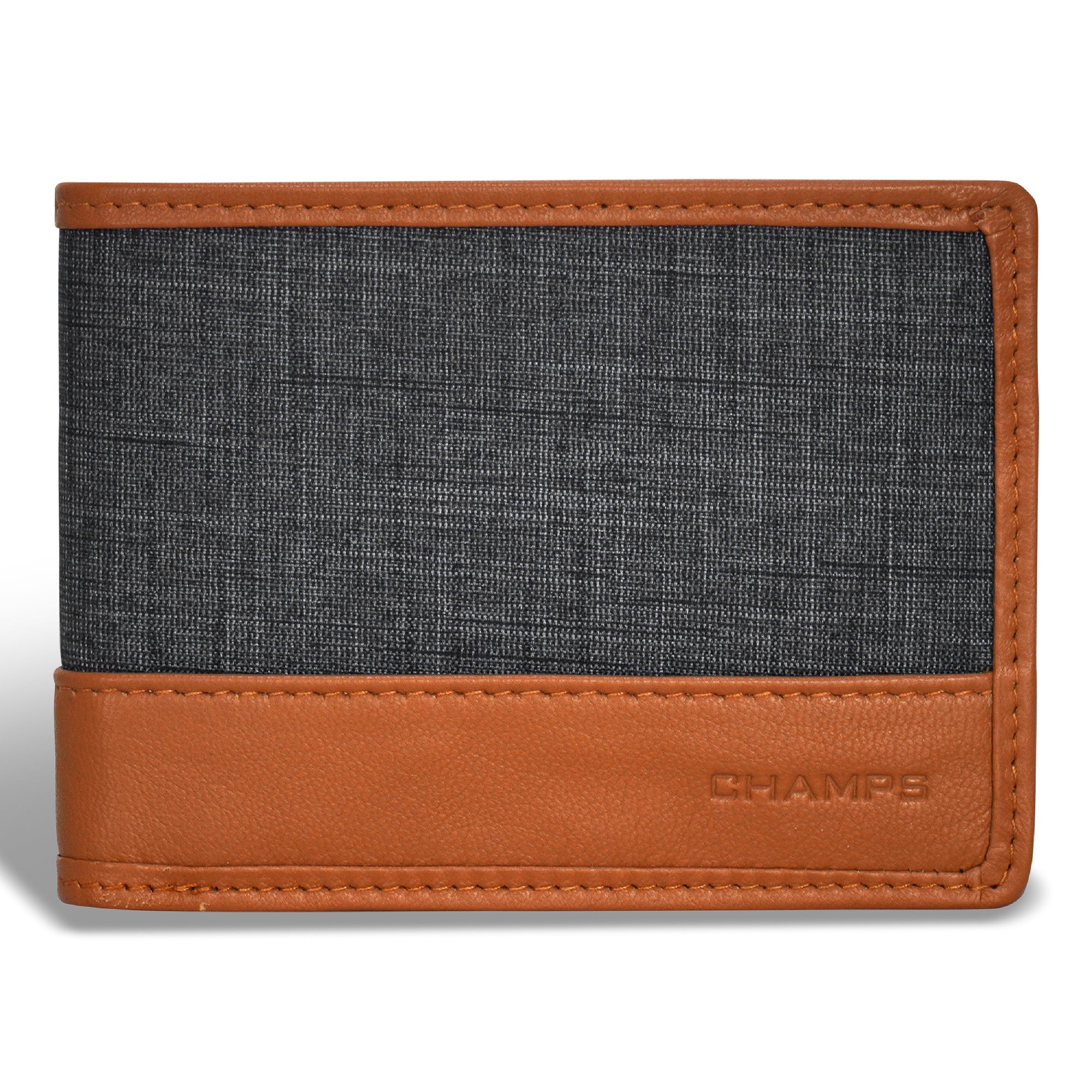Denim / Leather Zip Around Wallet 