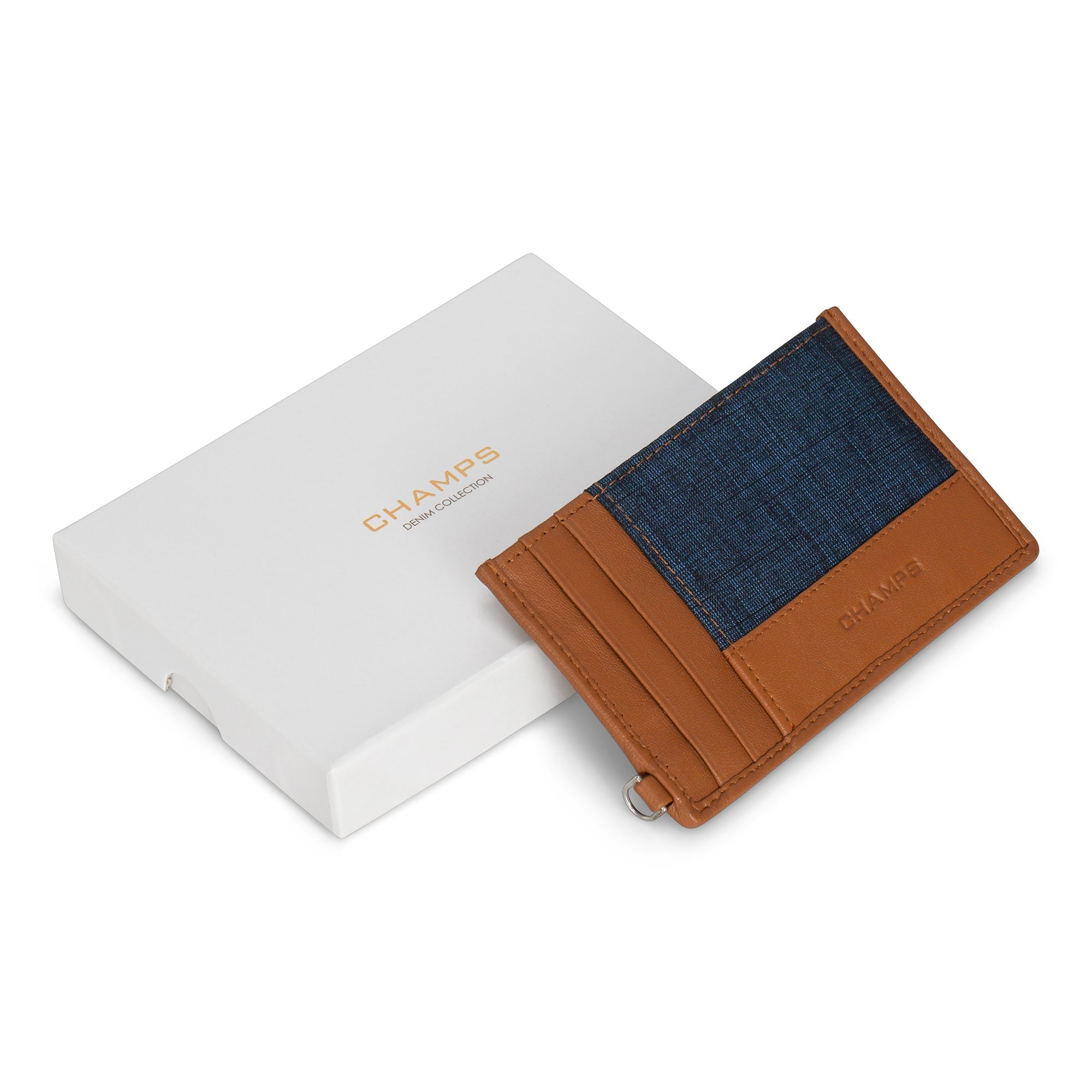 Denim / Leather Slim Cardholder 