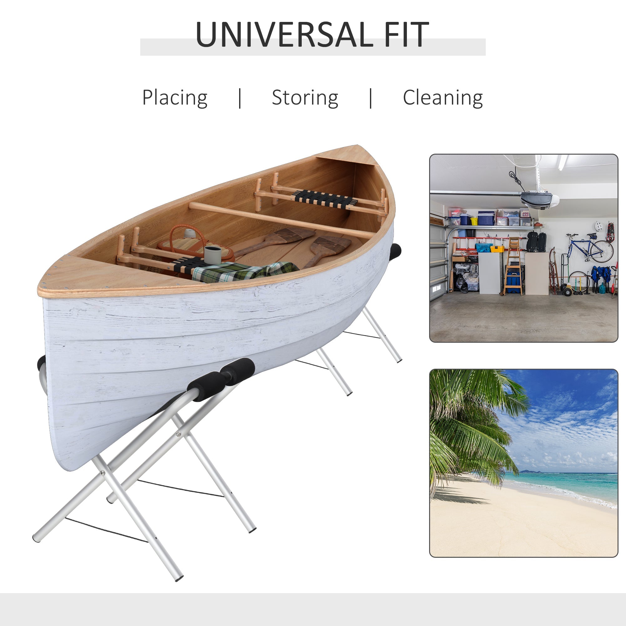 Soozier 2 Pieces Kayak Stand Freestanding Paddle Board Ground Storage Rack Premium Accessories for Boat  Float Mat  Canoe 